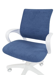 Детское компьютерное кресло CHAIRMAN KIDS 103 LT, ткань микровелюр, морской, пластик белый